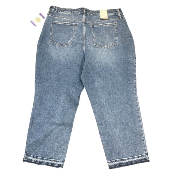 Wonderly  Womens 16R Curvy Vintage Straight Cropped Jeans High Rise Denim Slim - Picture 16 of 16